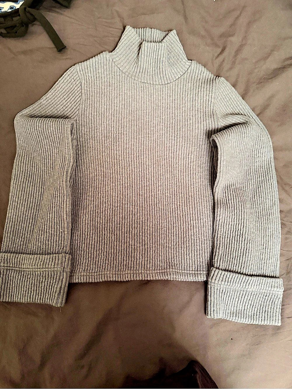 Sideparty Ribbed Turtleneck Sweater in Grayish blue Size S/M